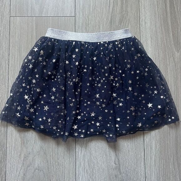 Jumping Beans Tulle Stars Print Scooter Skort Navy Silver Size 6 - Picture 3 of 4
